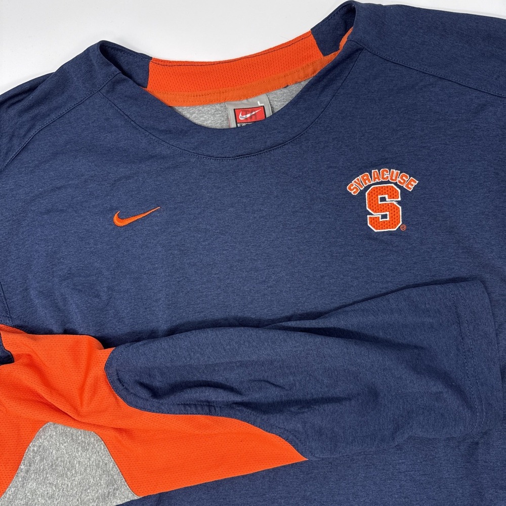 Nike Team Syracuse Orange Long Sleeve Shirt Mens Large Blue Nike FIT DRY NCAA